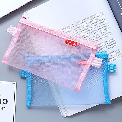 Potloodzak, Mesh Pencil Case, Clear Zipper Pouch, Cosmetic Zipper Bag for Folder Bag for Pen Cosmetics, Travel Accessoires-1 Piece