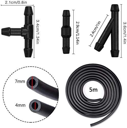 5 m Repareerwaterslang voor Universele Windscherm Wipers, Auto Windscherm Wipper Slang, Spray Slang, Flexibele Siliconen Slang + 30-Piece Connector