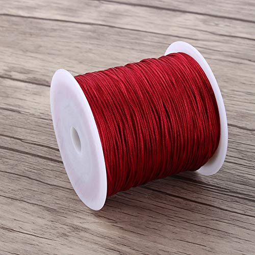 Rode armband String, Cord Rattail Macrame Wire Hilo Nylon 0 String Bourgogne 100M X 0,8mm Nylon Chinese knoop 4