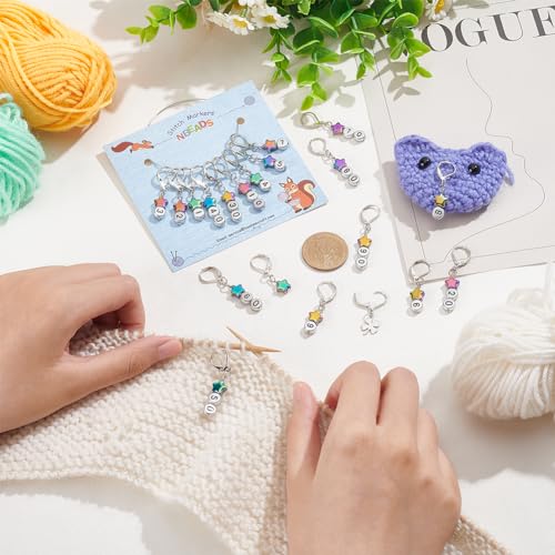 40 st Ster nummer Stitch Markers, Acryl bedeltjes, Legering haak steek Marker, Verwijderbare Leverhaak, Vergrendelende Stitch Marker voor het breien, Weven, Naaien, sieraden maken 3