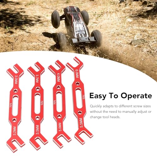 RC Tie Rod adjustment wrench, RC auto ball Joint Remover Aluminium RC Car Tools voor 1/10 1/16 3,0Mm-6.0mm Model RC Car (Red) 5