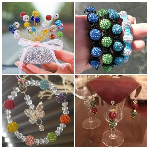 100st 10mm ronde schijf Ball Kralen Groene Rhinestone Klei Kralen Kristallen Spacers Bulk voor sieraden het maken van kralen Pen decoratie 4