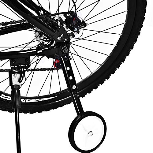 Set van 2 Universele Stabilisatoren Gear Fiets Trainingswielen Verstelbare Trainingswielen Kids Fiets Accessoires voor kinderen Fietsen 16 tot 22 Inch (zwart)