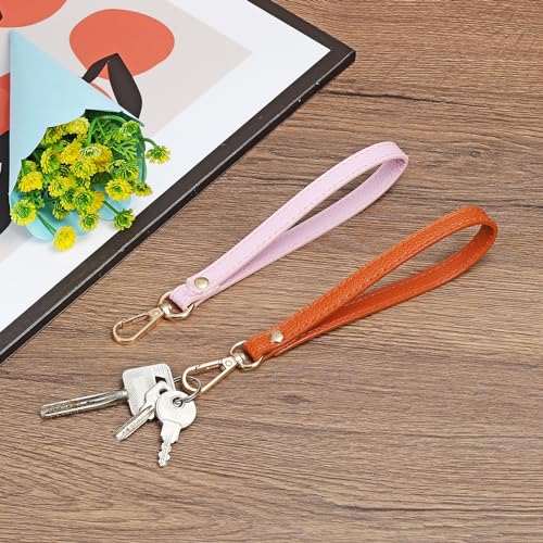 PU lederen sleutelhanger met metaal zilver Ring Sleutelhanger slot Anti-Loss Gesp voor Wallet Bag Rood Zilver Rood 20cm 5