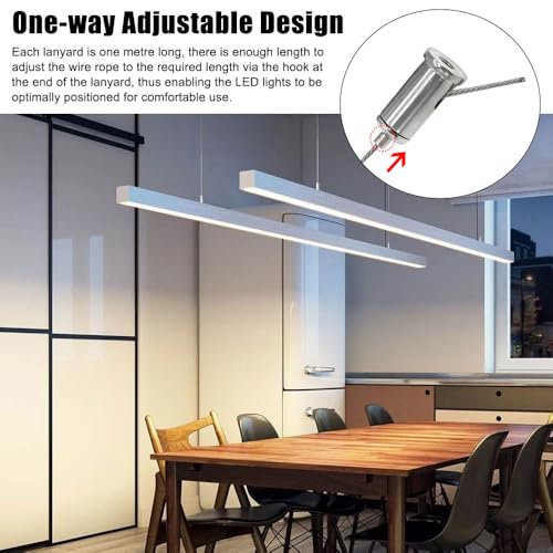 10 stuks installatie Kit voor kabelhangen, 1.5mm x 1m Roestvrij staal hangende kabel, Roestvrij staal draad touw voor Plafond stijl, verstelbare hangkabel, verstelbare roestvrij staal draad touwen 3