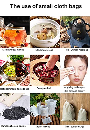 Verpakking van 200 theezakjes Lege theezakjes met infuus Filterzakje Herb Bag Filter Paper Thee Filter koordzakje voor thee Koffie Fruit Thee Bloemen Specerijen Specerijen Poeder 7 x 9 cm 3