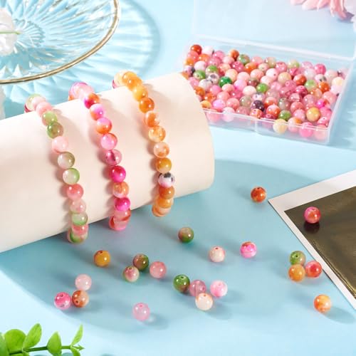 120 st. Natuurlijke Perzische Jade Kralen 8mm Ronde Jade Spacer Kralen Kleurrijke Stone Kralen Bulk voor DIY armband ketting Enkelband sieraden maken