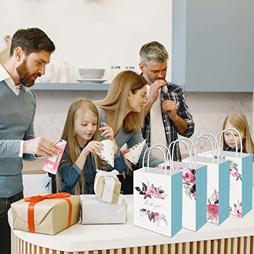 Verpakking van 12 kleine papieren cadeautassen, 16 x 8 x 21 cm, feestcadeautassen met draaibare handgreep, 4 Kraft papieren draagtassen, Winkel bruiloften, Verjaardag, Kerstmis 5