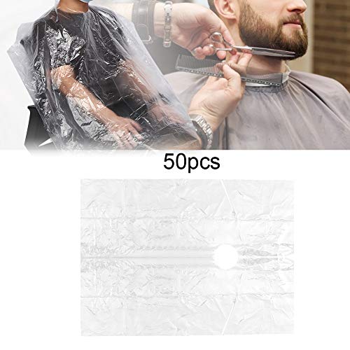 50 st Wegwerpbare kappers Capes Waterdicht Haar snijden Cape Haar wassen Verven Apron Barbershop Haar Salon bescherming Capes