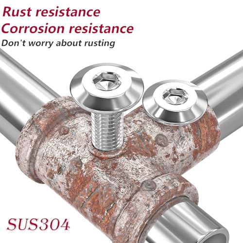 Verpakking van 20 Roestvrij staal 304 M4 x 8 mm Roestvrij staal Flat Head Schroeven Hex Head Schroeven Volledige Thread 5