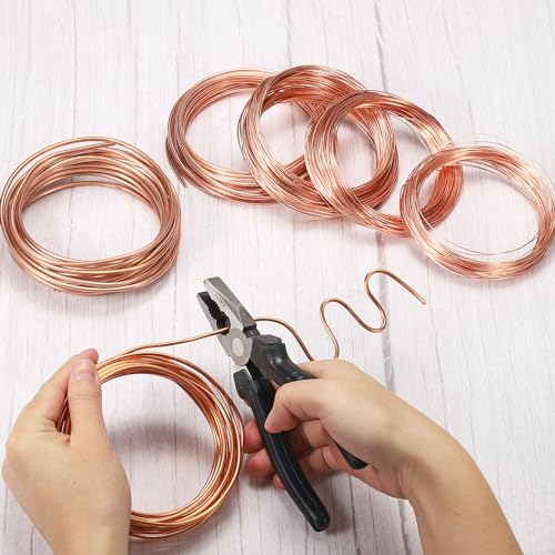 Vaste koperen draad 66 Voeten 25 Meters 99,9% Pure koperen draad 0,5mm Zachte kralen Draad metaal fabriek Stengels voor sieraden ambachten (20 Metres) 4