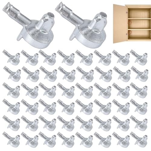 50 stuks Planken, Compatibel met IKEA Billy Boekenkast (Item nr. 131372), Legering Materiaal Shelf Carrier Pennen Vervanging Kabinet Pennen Boekenplank Accessoires (Zilver)