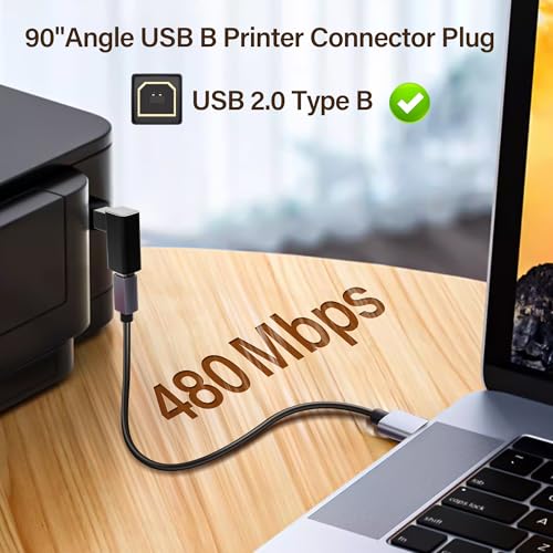 2PCS USB 2.0 Type B Printer Adapter, Type B, Man to Female Converter, MIDI Extension Cable, USB 2.0, USB 2.0, voor Printer, Scanner, Mixer, Mixer, 2 Pieces, Black (D) 3
