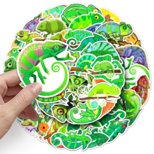 Chameleon Stickers voor tieners en volwassenen, 50 stuks, Chameleon, Waterdichte Vinyl Sticker Set, Auto, Motorfiets, Fiets, Skateboard, Snowboard, Bagage, Laptop, Koffer, Helm, Motorfiets 3