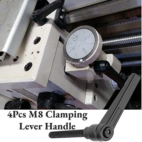 4 st. Poignée de Levier de Serrage, Poignées Réglables de Machine de Poignée de Filetage Mâle en Acier Inoxydable M8, noir (70MM)