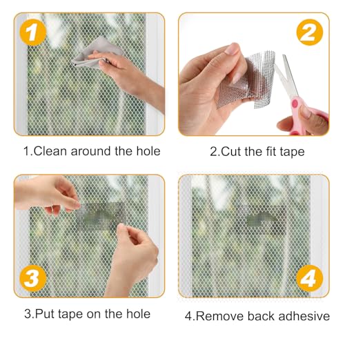 Window Shield Repair Tape, 2x196 Inch Screen Repair Kit voor Windows of Deur Screen Sterke Kleefstof Fiberglass Screen Tape Screen Patch Repair Tool Waterproof Mesh Repair Tape (Zwart) 4