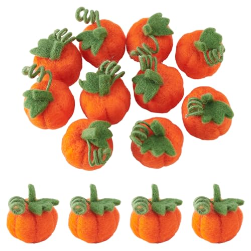 100 stuks vilt pompoen, 4.8cm oranje wol vilt herfst pompoen ornamenten decoratie voor DIY haar stropdas kleding accessoires Thanksgiving