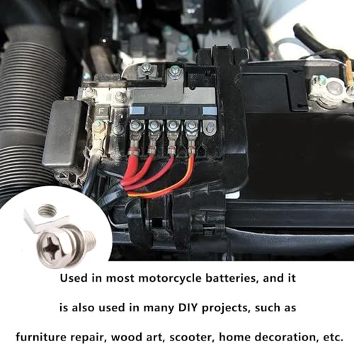 60 st M6 x 10 12 16 18 20 mm Bouten en Noten voor Motorfiets Batterij, Roestvrij stalen batterij Schroeven voor Scooter ATV 5