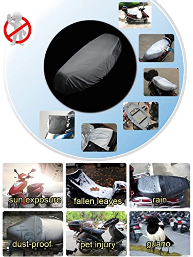 Waterdicht Motorfiets Seat Cover Universal Oxford Stof Motorfiets Seat Covers Seat Cover Stofkussen Cover Motorfiets Kussen Seat Cover Seat Beschermer voor de meeste motorfiets Scooter Covers Black XXL 4