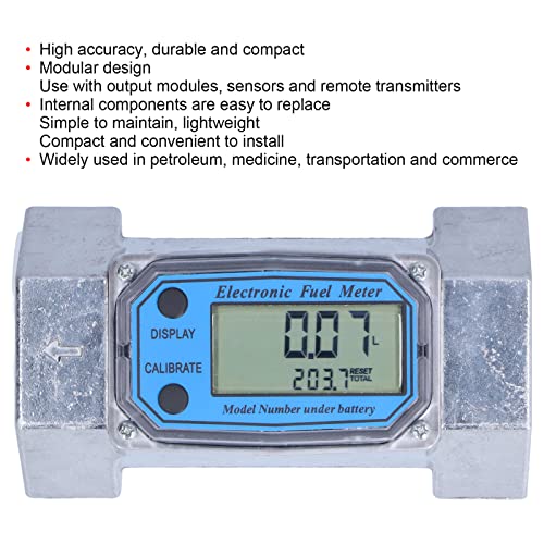 2 inch Turbine Flow Meter, 35 tot 200 L/min Electronic Digital Fuel Liquid Water Gas Oil Flow Meter 2.3V-3.3V LLW-50