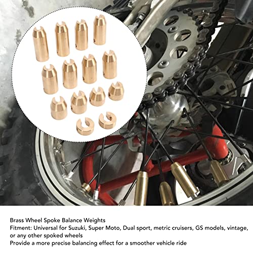 Motorfiets Spoke Wiel Gewichten, Wiel Spoke Balance Draag Resistant Messing Wiel Spoke Balance Gewichten Refill Set voor Super Moto Dual Sport (14st) 3