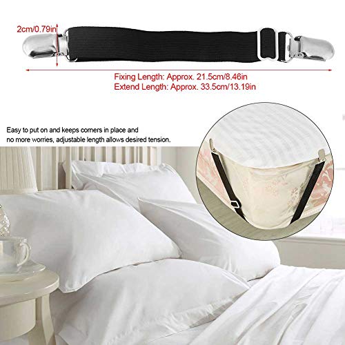 Sheet houder Bed Sheet Clip verstelbare bevestigingsmiddelen Suspenders Band Band Hoekhouder Elastische Grippers Matras Pad Hoes Sheets & kussenslopen 4