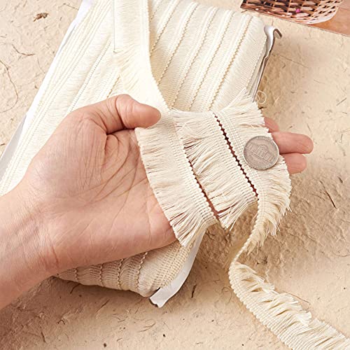25m Fringe Tassels Trim, 1 inch Fiber Lace Trim Fringe geborduurd Ribbon Linnen voor kleding bruiloft gordijnen jurk Lampenschade Home Decoraties 4