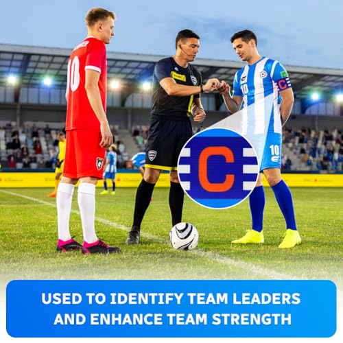 Voetbal Captain's Armbanden, geel + blauw + zwart 4