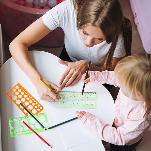 3 stuks tekening stencil meten Plastic stencil lineaal Quilt gereedschap Circle Liniaal voor tekengereedschap Multifunctionele ronde geometrische Stencil Liniaal tekenen set voor 4