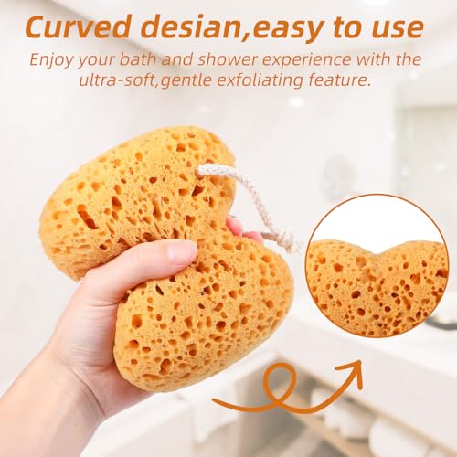 2 st sponzen bad, grotere bad spons honingraat douche body spons zachte exfoliaterende douche puff dicht schuim voor zachte en diepe reiniging voor vrouwen en mannen 4