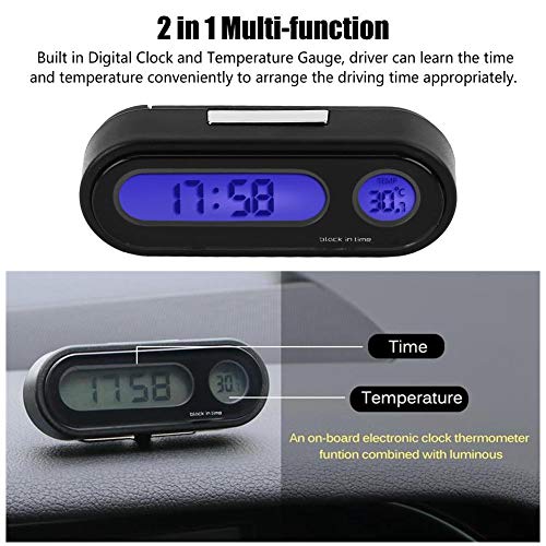 Autothermometer, 2 in 1 auto voertuig interieur Mini Electronic Watch LED digitale klokthermometer Voltmeter