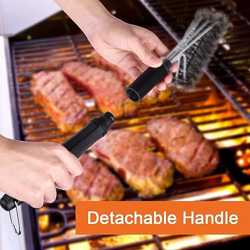 BBQ Grill reinigen borstel, Barbecue stalen borstel, Barbecue Grill Wire Brush met afneembare handgreep, voor alle soorten grills Zware reiniging 5