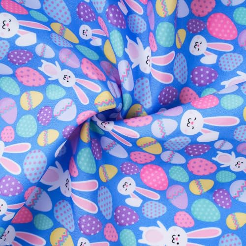 Paasnaaistof, 10st 50 x 50cm Schattig cartoonpatroon, waterdichte anti-fading soft touch DIY Quiltdoek, ambachtelijke stof voor Quiltwerk, Patchwork en Home Party Decor voor Pasen Cadeau 3