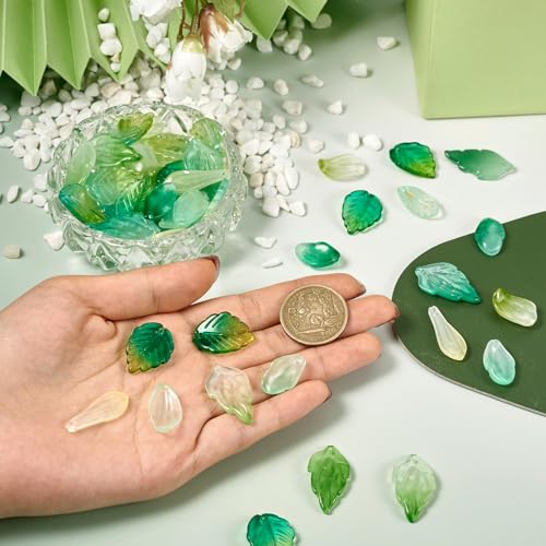 Lampwork Glasblad Charms Boom Bladeren Hangers Crystal Glasblad Bangling Charms Kralen voor DIY Crafts Armbanden Kettingen oorbellen sieraden maken 5