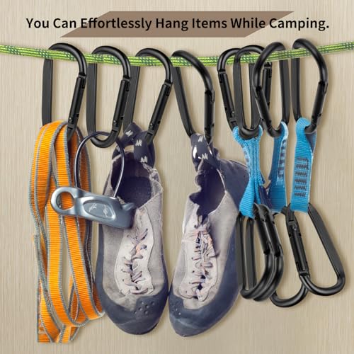 6,5 cm Aluminium Karabiner Clips, 4 stuks D Ring Vorm, Small Caribener Hook Buckle, Spring Snap, Key Clips voor rugzak, Key Clip 3