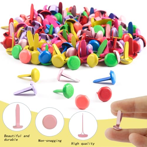 200 stuks Multicolor Split Pins, Scrapbooking Brads Split Pin Smooth Mini Brads 8 x 16mm Ronde Scrapbooking Braden Splitspinnen Metaal papier bevestigingen voor papier Craft 3