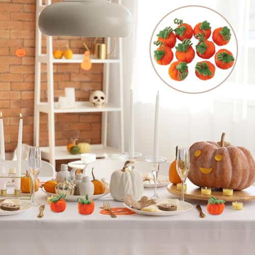 100 stuks vilt pompoen, 4.8cm oranje wol vilt herfst pompoen ornamenten decoratie voor DIY haar stropdas kleding accessoires Thanksgiving 5