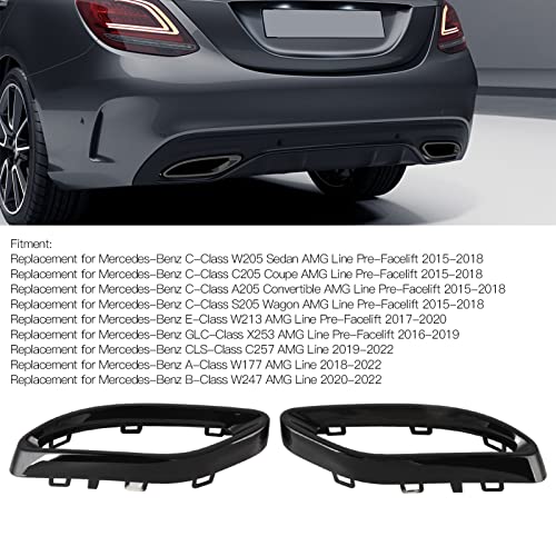 Uitlaatstrip Cover Trims, Gloss Black Uitlaatstrip Cover Trims Vervanging voor A B C E GLC CLS-klasse W177 W247 W205 W213 X253 C257
