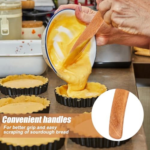 2 st Houten Spatula, 28x3.2cm Sourdough Spatula met hanggaten Houten kookgerei Stirer Stick Keuken Menggereedschap voor Zuurdeeg en Fermentatie 4