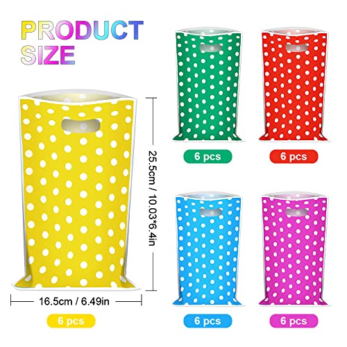 Kleurrijke Pentagram Party Bags, 30PCS Plastic kleine Cadeautassen, 5 kleuren, Meisjes Jongens Kinderen verjaardag Cadeautassen, Kleurrijke Cadeau Goodies Tassen, Perfect voor kinderen