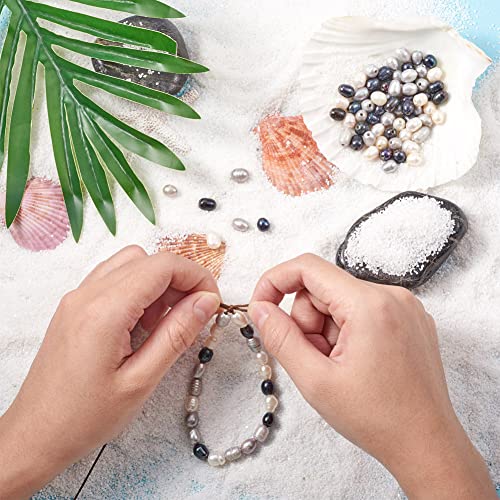 120 st. Natuurlijke Oval Zoetwater Parels 3 Kleuren Rijst Vorm Grote Hole Pearl Kralen voor DIY Craft Kettingen Choker armband sieraden maken 4