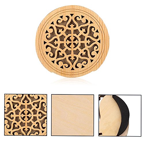 Guitar Soundhole Cover, Wood + Sponge Guitar Sound Hole Cover Block Protector Replacement for Acoustic Classical Guitar 41" (#) 4