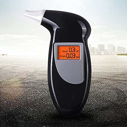 Blaas Alcohol Detector, Adem Alcohol Tester Zwarte draagbare gevoelige hoge nauwkeurigheid Air Blow Alcohol Tester met 5 Nozzles 5