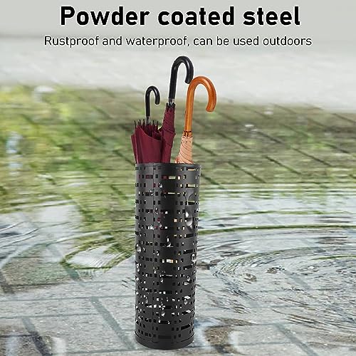 Parapluhouder, Holle Ronde metalen paraplu Stand voor ingang, Mode Roestvrij Waterdichte Ruimte Saving Quick Dry Paraplu Rack voor thuis, Office, Outdoor, Black