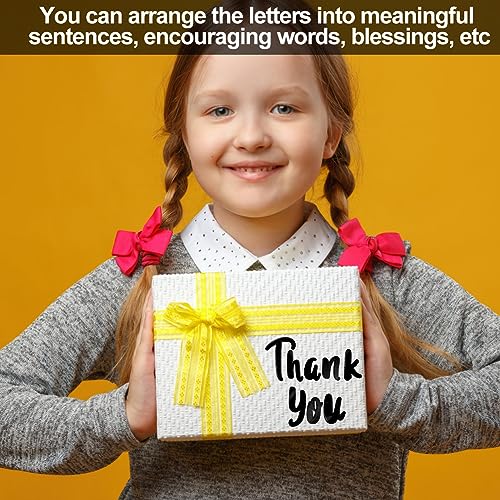 Vinyl Letter Stickers, 6 Vellen 1 Inch 2 Inch Zelfklevend Hoofd- en Onder Alfabet Stickers Waterdichte Stick op brieven voor ambachtsborden Poster Scrapbook Suitcase Car (zwart & wit) 5