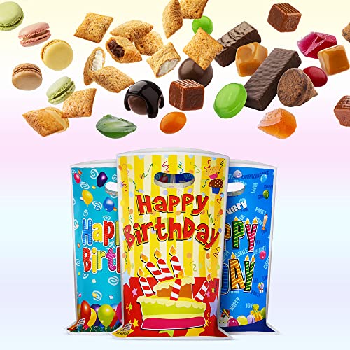 30 stuks kinderverjaardagstassen, plastic kleine cadeauzakjes, 6 kleuren, meisjes jongens verjaardag kleurrijke cadeauzakjes, kleurrijke geschenkzakjes, perfect voor 5