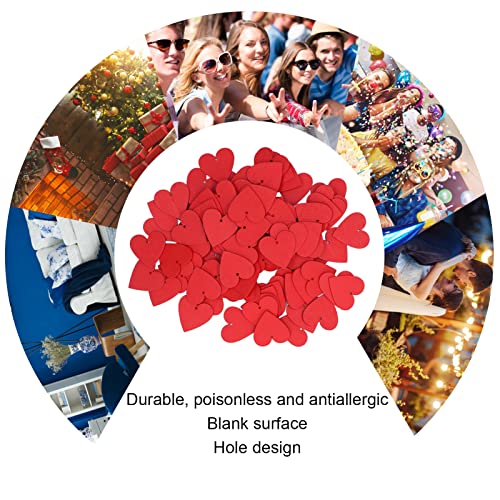 100 stuks Houten harten met gat blank glanzend oppervlak Eco-vriendelijk duurzaam brede toepassing Houten tags Ideaal voor doe-het-zelf cadeaus ambacht