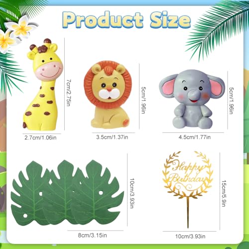 Cake Decoraties Verjaardag 7 Stukjes, Leuke Olifant, Giraffe, Leeuw, Bosdieren, Cake Decoraties, Cake Toppers, Verjaardag, Cake Decoratie voor kinderen, Verjaardag 3