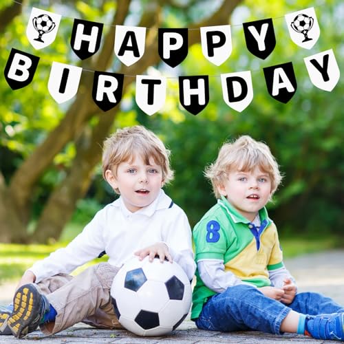 Voetbal Gelukkige Verjaardag Banner, Pre-strung Voetbal Thema Verjaardag Banner Voetbal Party Decoraties Banner voor jongens Meisjes Voetbal Fans Verjaardag Party