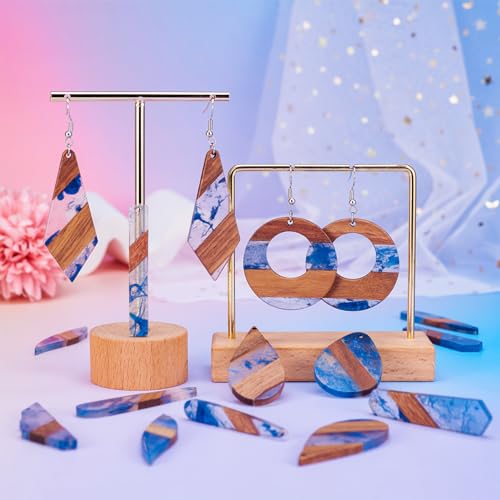 Hars Walnut houten bedeltjes voor oorbellen ketting hangers Hars houten stukken Charm sieraden maken, Hars Hout, Hars Hout